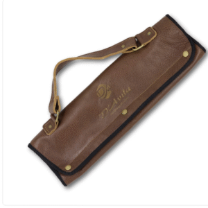 Porta Facas em Couro Legítimo Marrom Escuro - 3 lugares